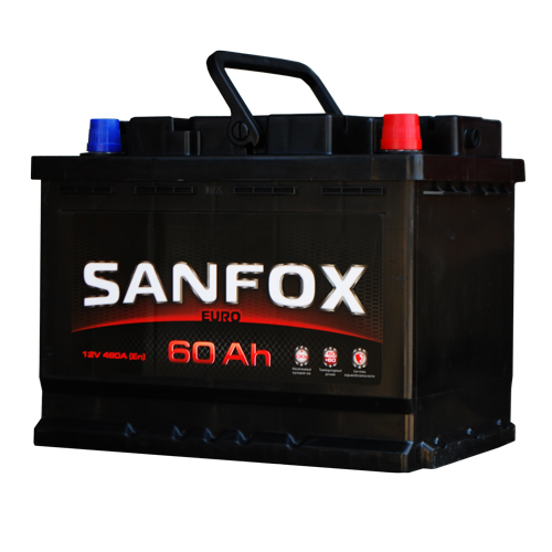 Аккумулятор автомобильный SanFox 6ст-60 Ач (о.п.)
