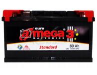 Аккумулятор автомобильный A-mega Standart 80Ah 760A ОП