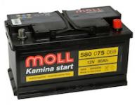 Аккумулятор автомобильный MOLL Kamina 80SR 680A (о.п.) низкий